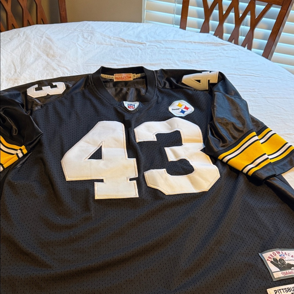 Mitchell & Ness Black Throwback Troy Polamalu Sti… - image 1